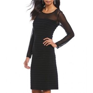 Adrianna Papell Illusion Neckline Sheath Dress -S